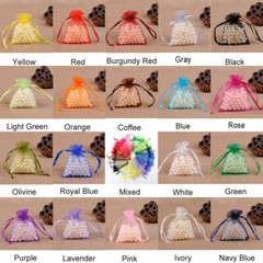 100Pcs 5 Size Organza Bag Sheer Bags Jewellery Wedding Candy Packaging Gift