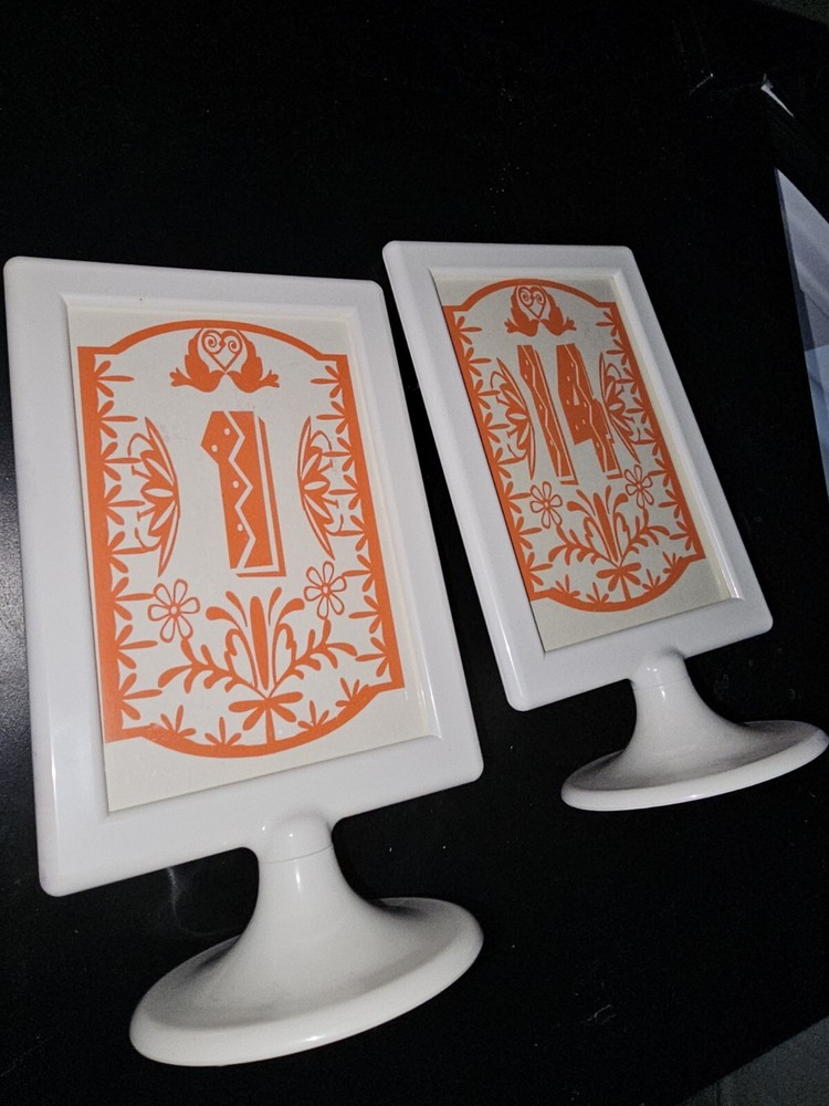 wedding table numbers stands 1-14 Set – 2 sided Ikea Tolsby 4×6