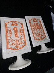 wedding table numbers stands 1-14 Set – 2 sided Ikea Tolsby 4×6