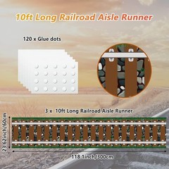 3 Pack 24 Inch x 10 ft Western Plastic Railroad Track Aisle Runner Party Deco
