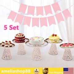 5-piece Crystal Cake Stand-french Gold Cake Stand For Wedding & Ceremony Bakery