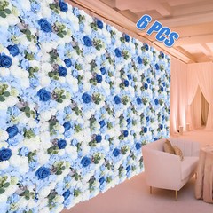 Silk Blue& White& Green 6 Pcs 23.62*15.74in Artificial Flowers Wall Decoration