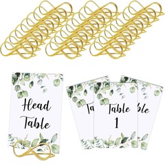 26 Pieces Wedding Table Numbers with 26 Gold Table Number Holders Greenery Eu…