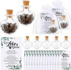 300 Pcs Wedding Favors Set with Glass Bottles, Thank You Cards, Bags
