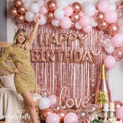 VIDAL CRAFTS 71-Piece Rose Gold Birthday Decorations for Women – Rose Gold Glam