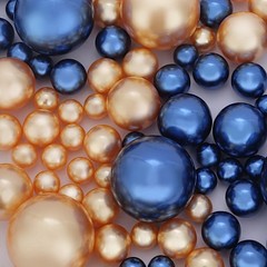200 Assorted NAVY BLUE GOLD Faux PEARL BEADS Vase Fillers DIY Crafts Party Event