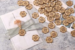 Yoption Wild Flowers Wax Seal Stickers, 50 Pack Antique Gold Wax Seal Sticker…