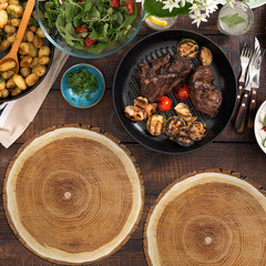 60 Pack 13.8 Inches Wooden Slice Paper Placemats Disposable Rustic Wood Grain ro