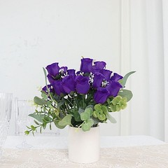 84 Purple SILK ROSE BUDS Wedding Party Flowers Bouquets Decorations on SALE