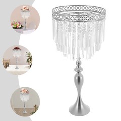 Elegant Acrylic Flower Stand with Crystal Pendants for Weddings & Events