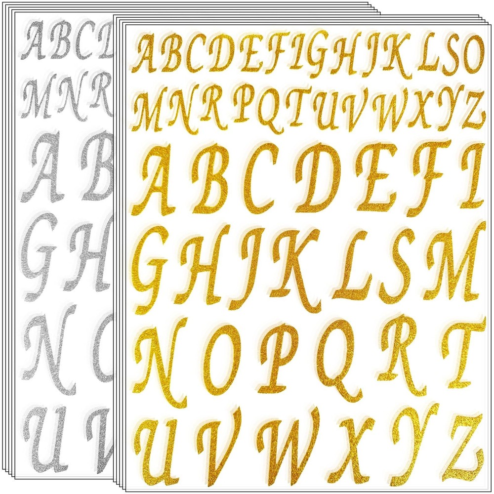 520 Pieces 10 Sheets Glitter Alphabet Letter Stickers,Self Adhesive Stick on …