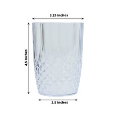 6 CLEAR16 oz Crystal Cut Plastic DRINKING GLASSES Party Events Home Decorations