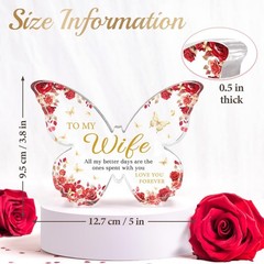 Gifts for Wife, Romantic Wife Anniversary Birthday Gift Ideas, 5×3.8×0.5 Inch…