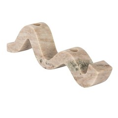 Marble Wave Double Taper Candle Holder Beige