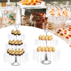 4*Cake Stand Set Round Metal Plates for Dessert Cupcake Candy Display DETACHABLE