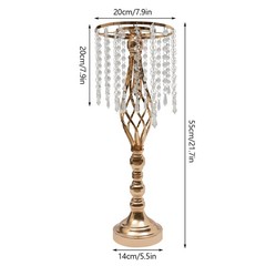 6PCS Gold Crystal Flower Stands Wedding Flower Arrangement Holders 21.7in Height