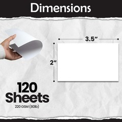 SANZIX 120 Pack Printable Blank Business Cards 2″ x 3.5″ – 120 Pack, White