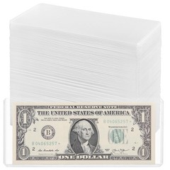 90PCS Clear Banknote Holders – Top-Load 90 Pcs [6.6″x2.8″], Pure Transparent