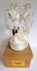 Vintage 1950s Bride & Groom Wedding Cake Topper w/Original Box Custom Built