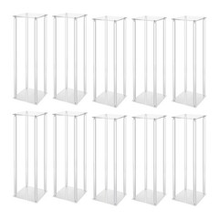 Acrylic Vase Set Wedding Flower Stands 10 Pieces 23.6 Inch Tall Clear Plastic