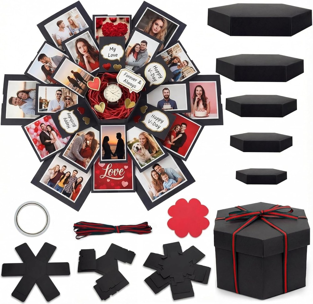 Koogel Explosion 9.84 X 14.56 X 0.59 Inches, Holds Up to 36 Photos, Black