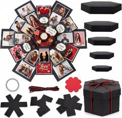 Koogel Explosion 9.84 X 14.56 X 0.59 Inches, Holds Up to 36 Photos, Black