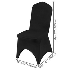 VEVOR 50 PCS Black Chair Covers Polyester Spandex Stretch Wedding Party Banquet