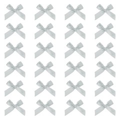 80 Pcs Mini Ribbon Bow 1.8 Inch Mini Fabric Satin Ribbon Light Grey