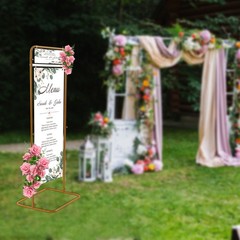 4.9 Feet Tall Welcome Sign Frame, Guest List Directory Geometric Stand,