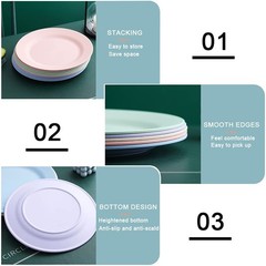 NA 10Inch 11Inch Dinner Plates Set Of 10 Reusable Wheat Straw Dessert Dishes