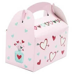 Valentine Treat Boxes – 24 Count, Pink, 5.9-Inch Glossy Heart Cardstock –