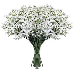 Babys Breath Artificial Flowers,18 Pcs Gypsophila Faux Flowers for 18pcs White