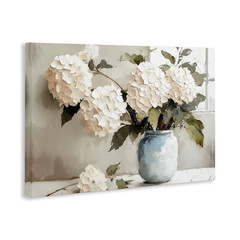 Daubed Hydrangea Petals Bouquet by Annabelle Hall 1-Piece Unframed Nature Graphi