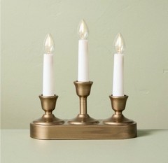 8.66″ Christmas Window Flameless Candelabra Brass – Hearth & Hand with Magnolia