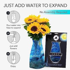 Collapsible and Expandable Plastic Flower Vase, Unbreakable, Foldable,