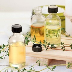 18 Botellas de Vidrio Transparente 60ml con Tapas y Embudos Acero Inoxidable 2oz