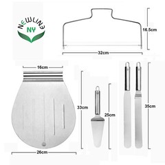 Stainless Steel Cake Customizing Decorating Serving 5pc set, Cake Server Lift…