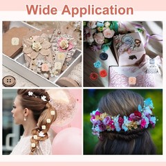 100pcs 1.5cm Mini Ribbon Roses for Crafts Artificial Fabric Flowers Beige