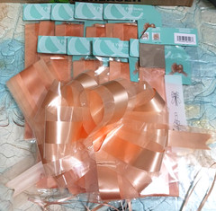 Peach Pew Bows with tulle. 16 Large Wedding Pew Bows Wedding Aisle Decorations