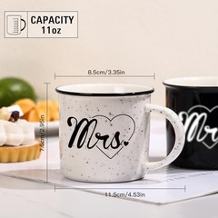 Mr and Mrs Mugs Set of 2 Coffee Mug 10 Ounce, Wedding Gift, His Mr & Mrs Set