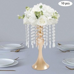 10Pcs 35cm Crystal Beads Flower Stand Table Decor