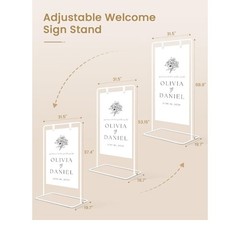 Wedding Welcome Sign Stand, Welcome to Our Wedding Sign Holder, White Easel Stan