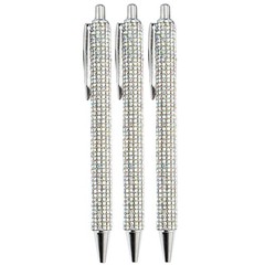 U Scinan 3Pcs Big Diamond Pen Crystal Metal Ballpoint Pens 1.0mm Black Ink Ad…