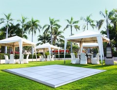 Portable Commercial Dance Floor 20×20 White Waterproof Tiles Wedding Event Party