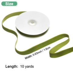 Velvet Ribbon 10 Yards 5/8″ Wide Nylon Fabric Ribbons Olive Green