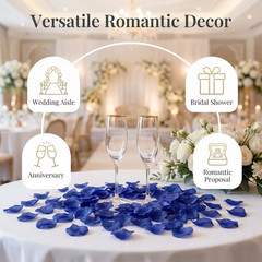 2200 PCS Royal Blue Artificial Rose Petals for Wedding | Royal blue fake rose…