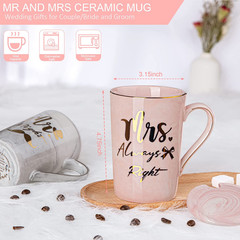 Bridal Shower Gifts for Newlyweds, Engagement Gifts for Couples – 14Oz Ceramic M
