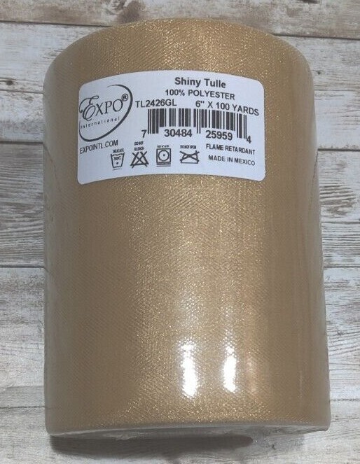 Shiny Tulle Spool of 6-inch X 100 yards Expo International, Inc 100% Polyester