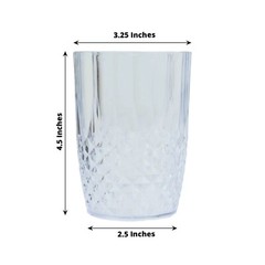 6 pcs 16 oz Crystal Cut Plastic Drinking Glasses Party Events Home Decorations