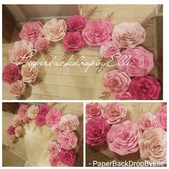 21 handmade PAPERFLOWER backdrop set♡ SALE!!!!